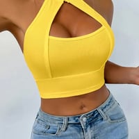 【新品】レディース ノースリーブプレーズホルターネックトップ