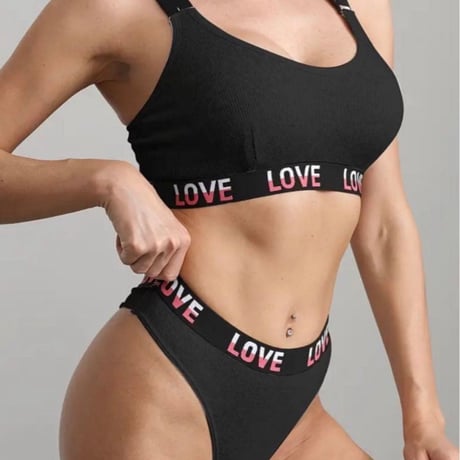 【新品】レディース スポーティ×セクシー！2ピース ランジェリー セットアップ