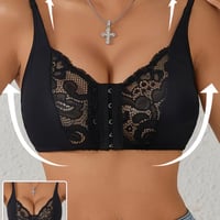【新品】レデイース 海外ガール✨ レース M フロントボタン ブラレット ワイヤレス 見せインナー