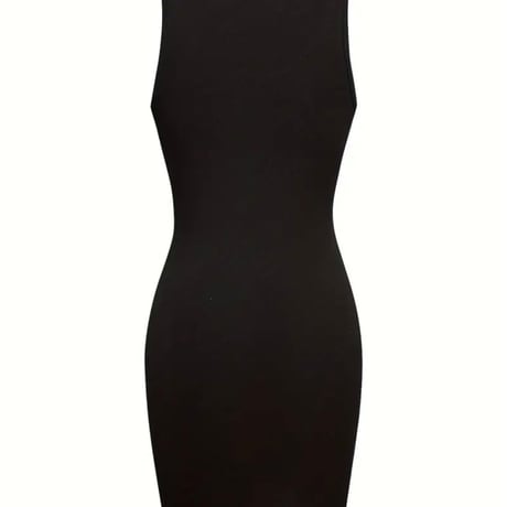 【新品】レディース 伸縮性ラウンドネックミニタンクドレス