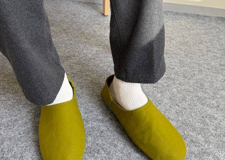 帆布バブーシュ　Olive Green