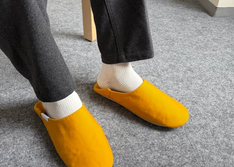 帆布バブーシュ　Mustard Yellow