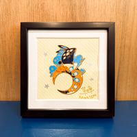 【展示品】「ピンズアート-月のうさぎ」(15角額装)