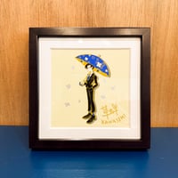 【展示品】「ピンズアート-花傘」(15角額装)