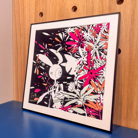 【展示品】「うさくんねこくん」（50角額装）