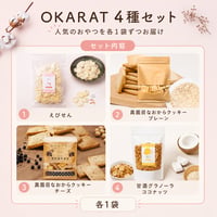 えびせん、真面目なおからクッキープレーン&チーズ、甘酒グラノーラココナッツ各1袋