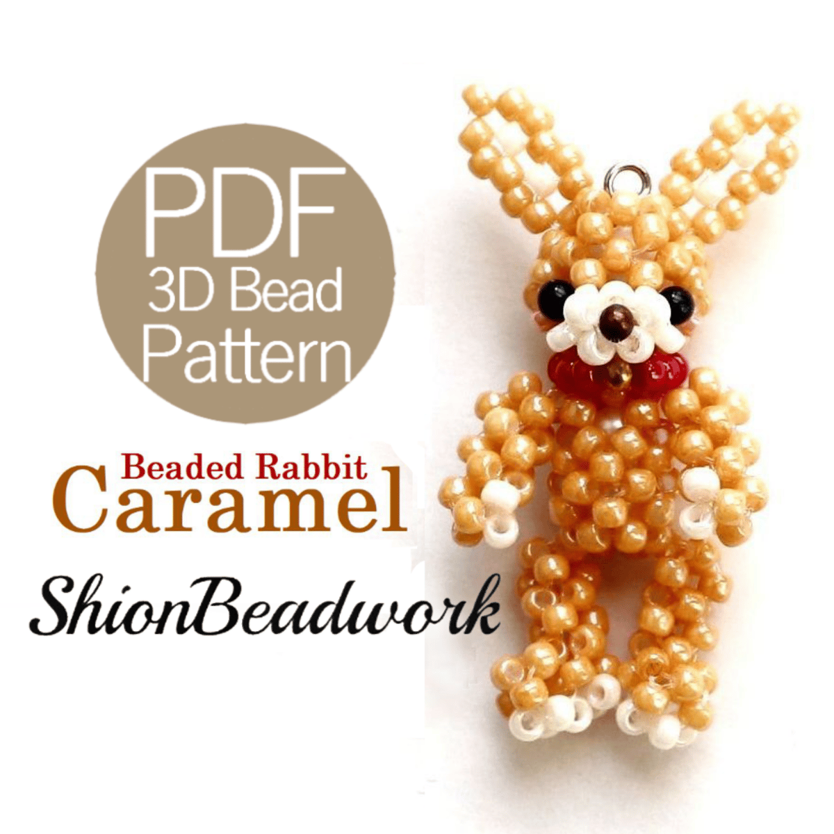 うさぎ「キャラメル」デジタルレシピ・Rabbit[Caramel]3D bead Patter...