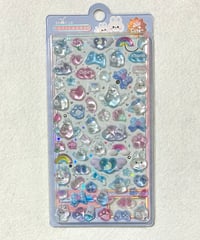 【海外製】硬いシール 水色 うさぎ