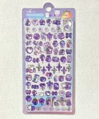 【海外製】硬いシール ミニシール 紫色 くま