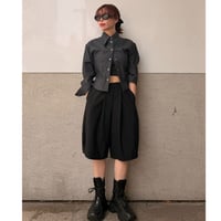 NAVY バックオープンデニムシャツ