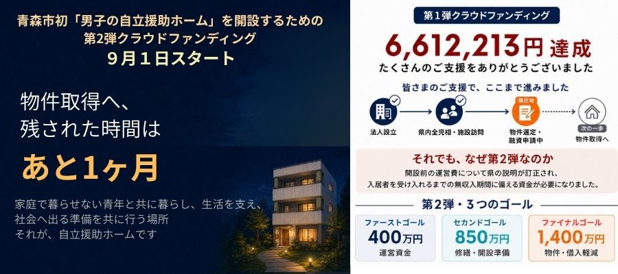 自立援助ホーム設立★　 クラウドファンディング 