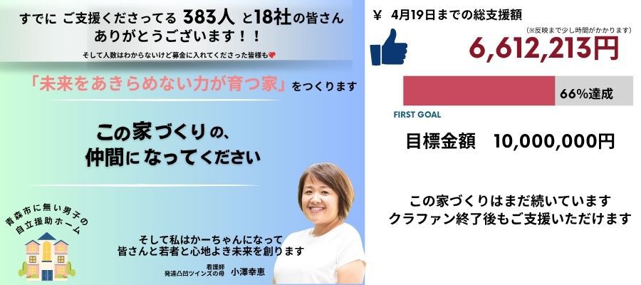 自立援助ホーム設立★　 クラウドファンディング 