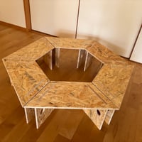 囲炉裏テーブル ヘキサゴン 組み立て式 大サイズ 6個セット OSB アウトドア