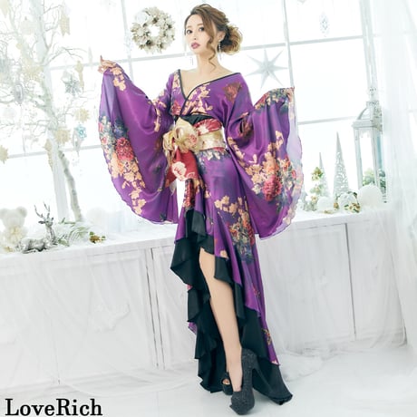 和モダン花魁・豪華フリル着物ドレス