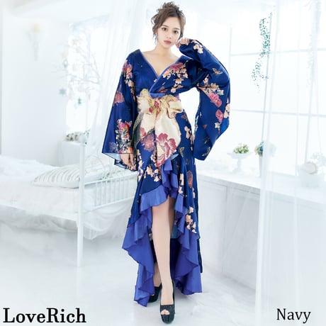 和モダン花魁・豪華フリル着物ドレス