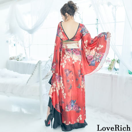 和モダン花魁・豪華フリル着物ドレス