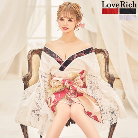 LR1370＊高級ゴールド刺繍ミニ花魁ドレスbk ERUKEI エルケイ ピンク×ゴールド フラワープリント・金糸・Aライン