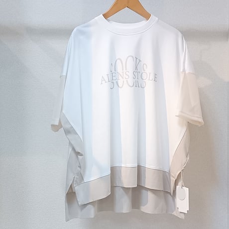 QTUME【クチューム】お袖シフォン配色プルオーバー610-25154
