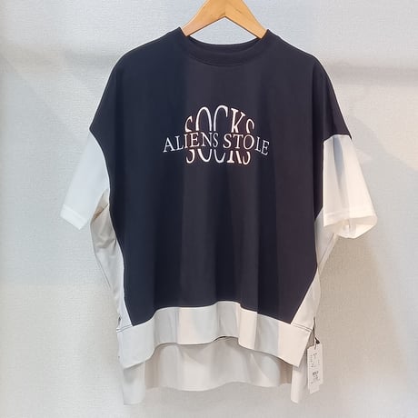 QTUME【クチューム】お袖シフォン配色プルオーバー610-25154