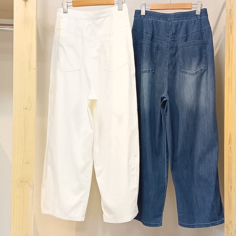 QTUME【クチューム】ワイドコクーンデニムパンツ612-26085