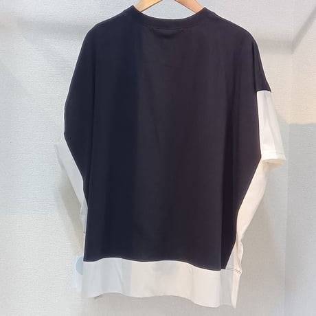 QTUME【クチューム】お袖シフォン配色プルオーバー610-25154