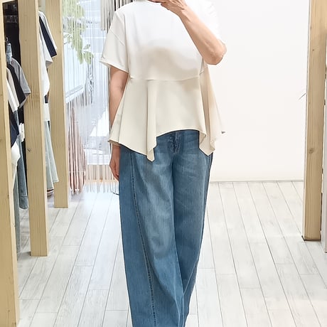 NUS【ヌース】配色ペプラムブラウス610-35048