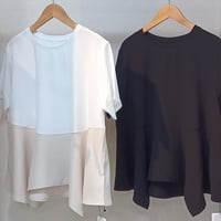 NUS【ヌース】配色ペプラムブラウス610-35048