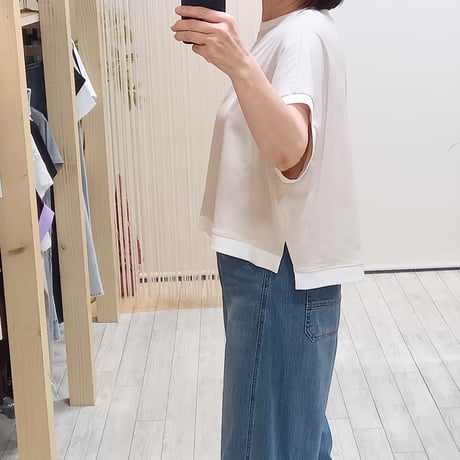 QTUME【クチューム】配色ロゴカットソー610-25218