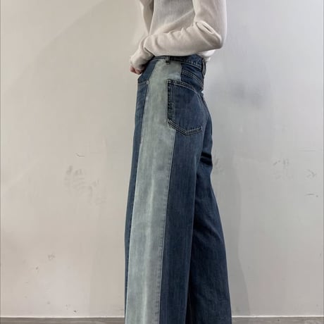 cafune【カフネ】バイカラーデニムパンツ 535622・616622