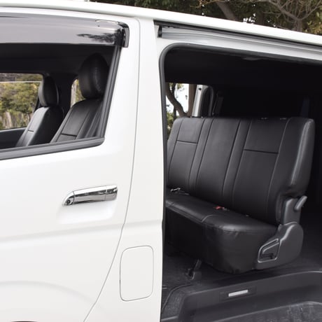 【即納・在庫あり】 車種専用シートカバー 200系ハイエース  1台分セット 1列目DX フロントシート + 2列目S-GL リアシート用 【シンプル】