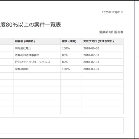 一覧表印刷プラグイン