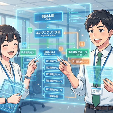 選択ユーザーの所属組織とグループ取得（テンプレート）