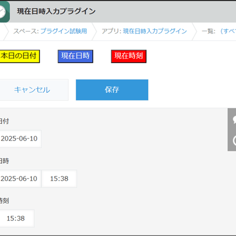 現在日時入力ボタン設置プラグイン