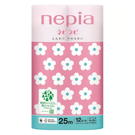 nepia トイレットロール 桜の香り 桜色 12ロール ダブル 25m ２個セット