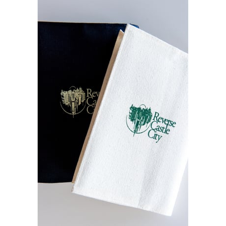 RCC "Still half poem in the silence" Cotton Book Cover / Ivory / Navy