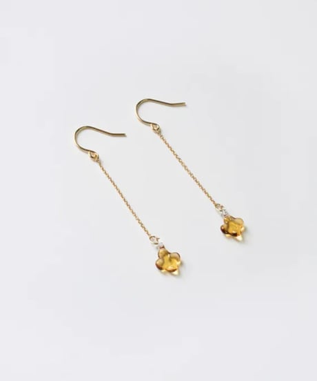 HARIO イイダ傘店 ピアス キンモクセイ アンバー