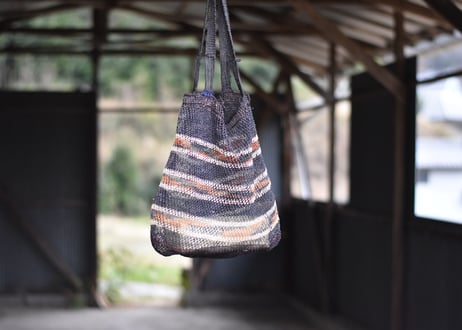 〰葛 トートバッグ〰　黒×　　　　　　ラオス/カム族