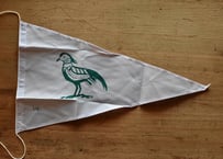 野鳥がプリントされたフラッグ　　　　白×緑　🐔🐔　南タイ
