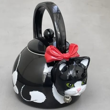 ☆未使用•レア☆ホイッスルケトル 笛吹ケトル 3L 笛吹きケトル ケトル おしゃれ ステンレス やかん 猫型笛吹やかん/タキシードキャット☆ 調理器具