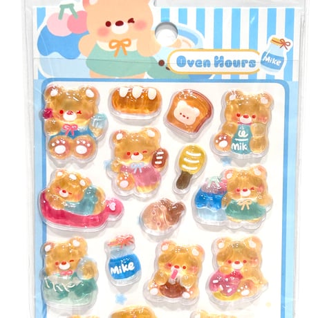 HAPPY BEAR ドロップシール4枚セット①