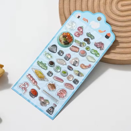 食べ物3Dシール 4種