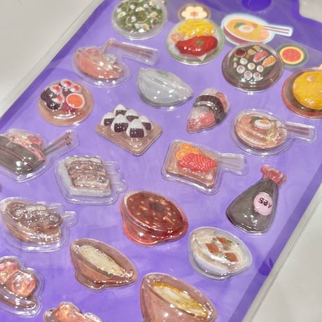 食べ物3Dシール 4種