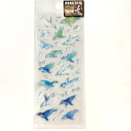 夏柄ドロップシール　ペンギン