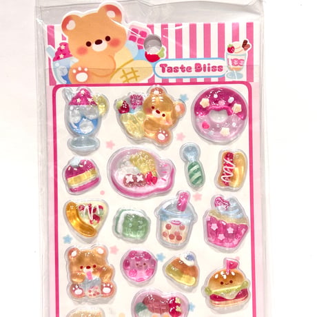 HAPPY BEAR ドロップシール4枚セット①