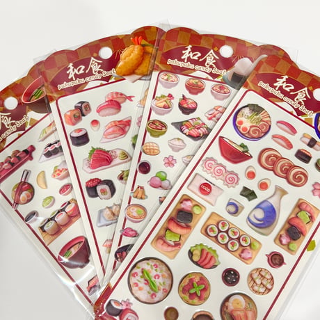 和食ぷくぷくシール　4柄セット