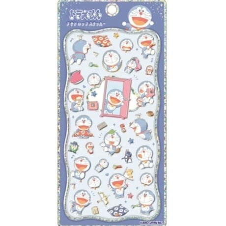 ドラえもんプチドロップステッカー　Blue tone