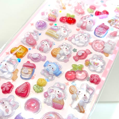 3D ぷっくりドロップシール　4種