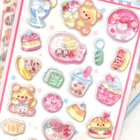 HAPPY BEAR ドロップシール4枚セット①