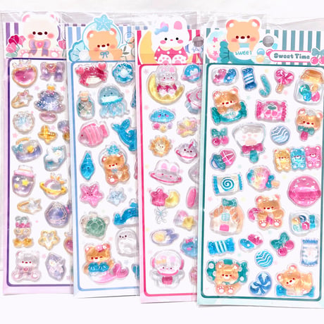 HAPPY BEAR ドロップシール4枚セット②