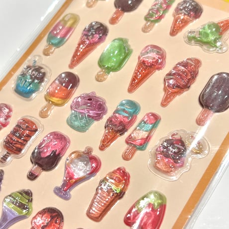 食べ物3Dシール 4種